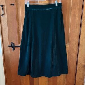 Elegant Velvet Green Skirt